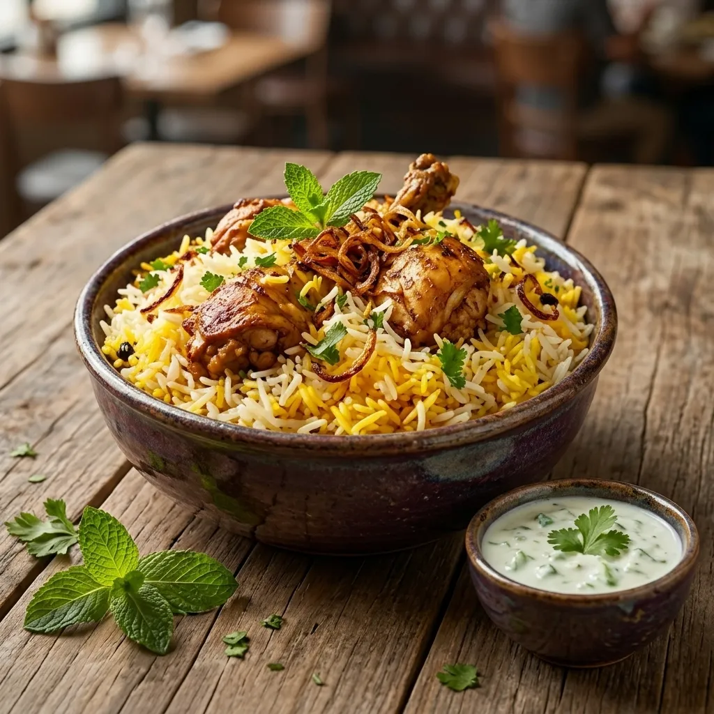 Chicken Dum Biryani at Virunthu, South Indian restaurant in Calgary SE