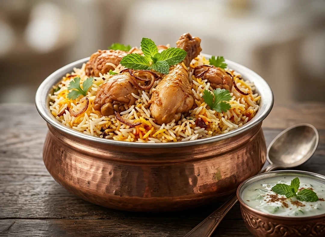 Chicken Dum Biryani at Virunthu, South Indian restaurant on 52 Street SE, Calgary