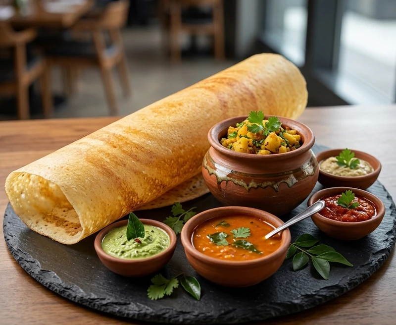 Mud Pot Special Dosa at Virunthu, South Indian restaurant on 52 Street SE, Calgary